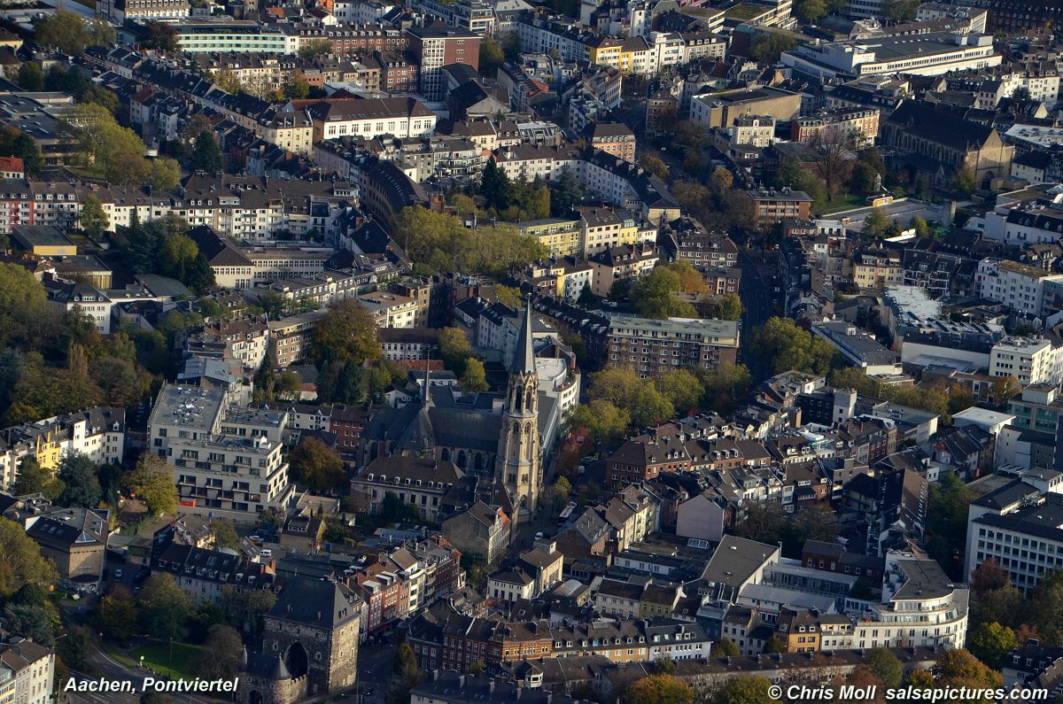 Aachen: Pontviertel, Luftbild