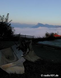 Die Baustelle befindet sich 900m ber dem Inntal (Blick ber das Inntal bei Kufstein)