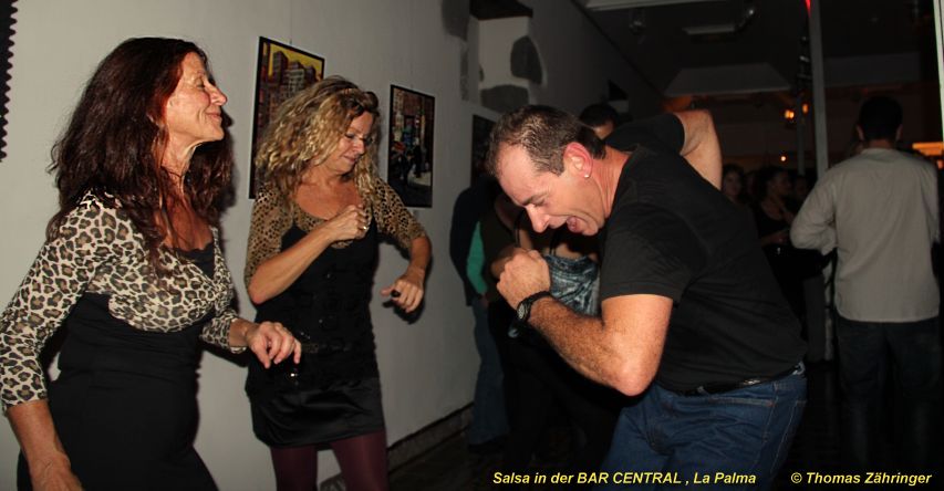 Salsa dancing at Bar Central, Isla La Palma, Spain