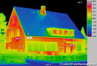 Gebäudethermographie, Wohnhaus - thermografieaufnahme haus - Messung Wärmeabstrahlung Haus