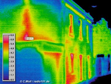 Thermogramm / Wärmebild Haus - Gebäudethermographie, Beispiel- Wärmebildkamera: Impac IVN 770P