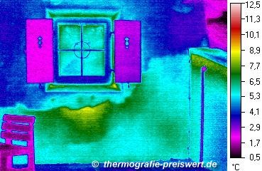Haus: Gebäudethermographie / Wärmebild / Thermografische Aufnahme - Wärmebildkamera: Impac IVN 770P