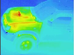 Thermographic picture - Infrarouge photograph: off-road car