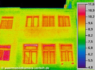 thermografieaufnahme haus - Wärmebilder: Infrarotaufnahme / Wärmebild / Thermografie: ein Haus in der Pontstrasse in Aachen - Wärmebildkamera Haus